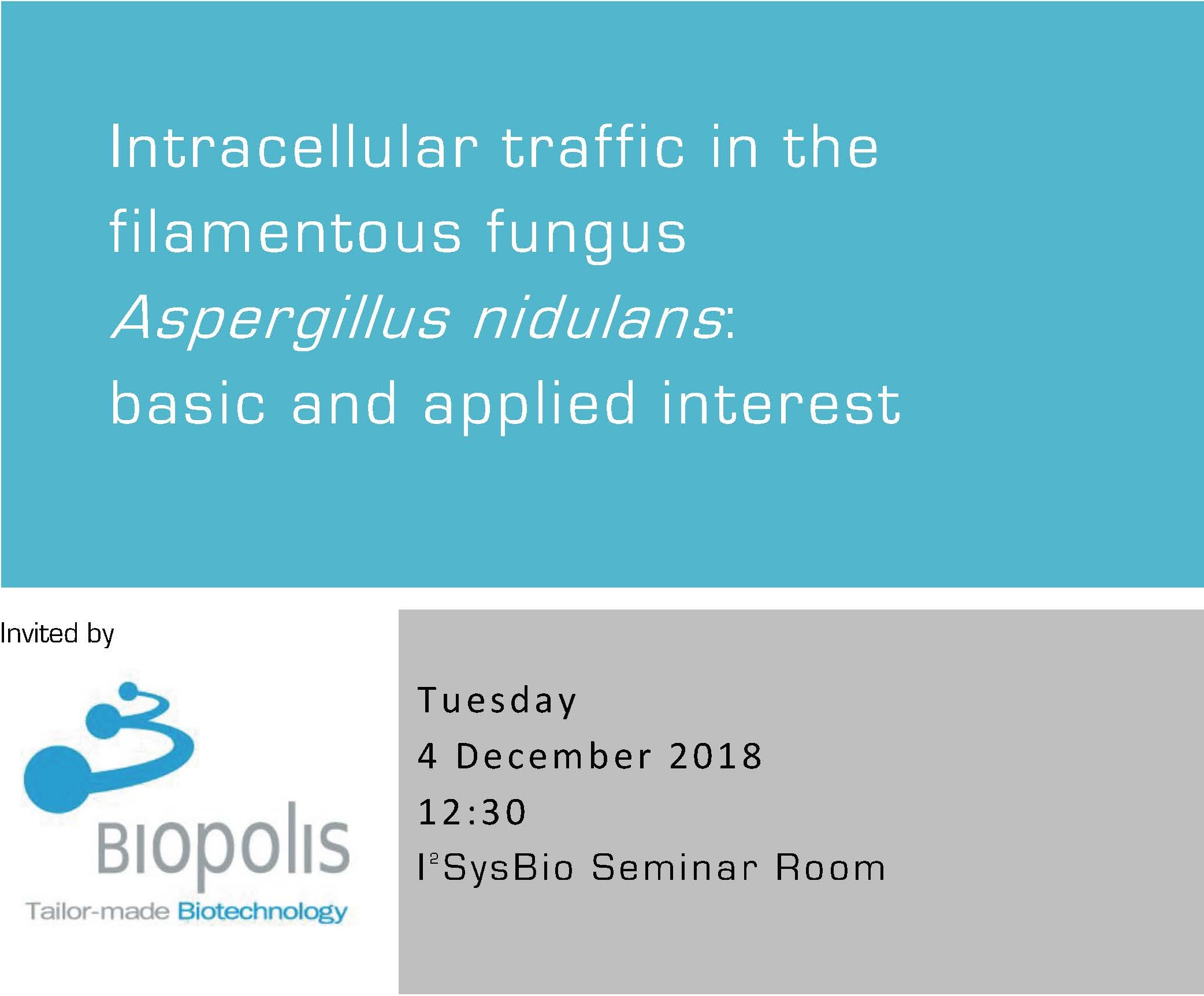 Intracellular traffic in the filamentous fungus Aspergillus nidulans : basic and applied interest